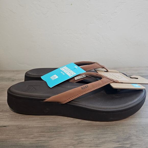 Reef Cushion Cloud Sandals Women Size 9 Expresso Brown Comfort Flip Flops Beach - Picture 4 of 9